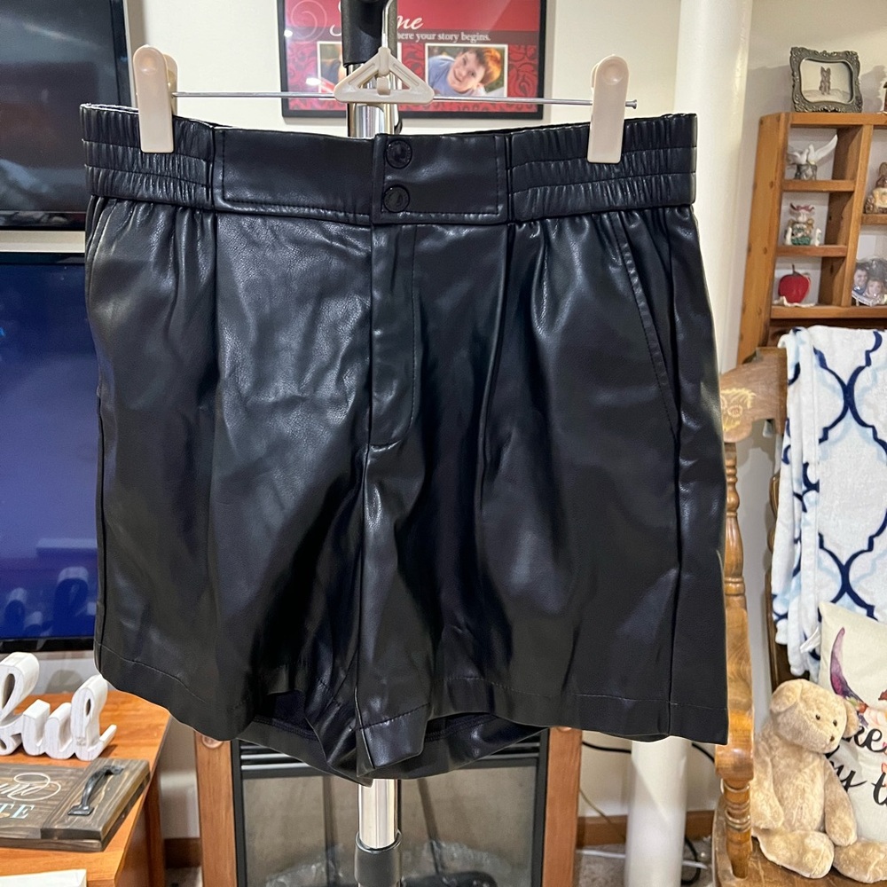 NWT Karl Lagerfeld Faux Leather Shorts